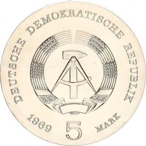 Německo - DDR (1949-1990), 5 M 1969 - Heinrich Hertz KM 23