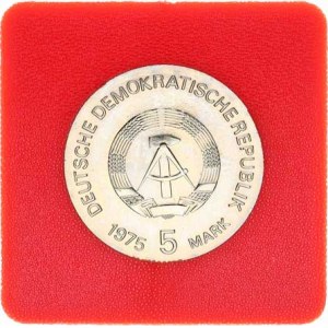 Německo - DDR (1949-1990), 5 M 1975 - Mezinárodní rok ženy KM 55 +certifikát