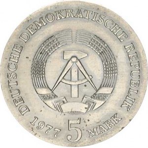 Německo - DDR (1949-1990), 5 M 1977 - Friedrich Ludwig Jahn KM 64 R