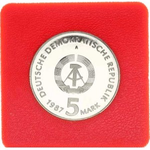Německo - DDR (1949-1990), 5 M 1987 A - Alexanderplatz KM 116 +certifikát