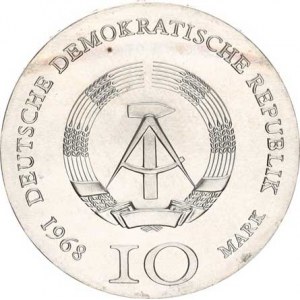 Německo - DDR (1949-1990), 10 M 1968 - Johann Gutenberg KM 20 R