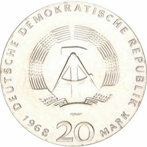 Německo - DDR (1949-1990), 20 M 1968 - K. Marx KM 21 kapsle