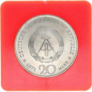 Německo - DDR (1949-1990), 20 M 1971 - Heinrich Mann KM 33 +certifikát