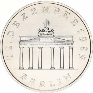 Německo - DDR (1949-1990), 20 M 1990 A - 22.XII. 1989, Brandenburská brána KM 139a A
