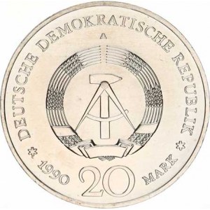 Německo - DDR (1949-1990), 20 M 1990 A - 22.XII. 1989, Brandenburská brána KM 139a A