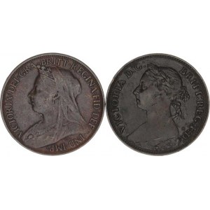Anglie, Victoria (1837-1901), 1 Farthing 1894, 1897 2 ks
