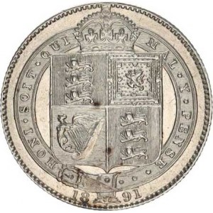 Anglie, Victoria (1837-1901), 1 Shilling 1891 KM 774