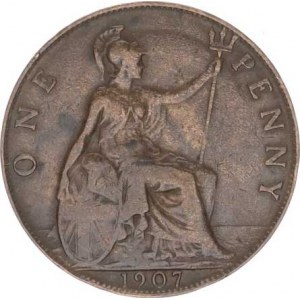 Anglie, Edward VII. (1901-1910), 1 Penny 1907 KM 794,2, tém.