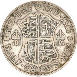 Anglie, George V.(1910-1936), 1/2 Crown 1933 KM 835
