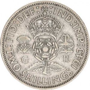 Anglie, George VI.(1936-1952), 2 Shilling 1943 KM 855