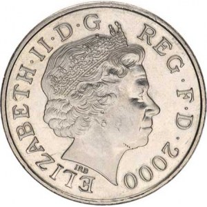 Anglie, Alžběta II. (1952-2022), 5 Pounds 2000 - 100. výr. naroz. královny matky CuNi KM 100