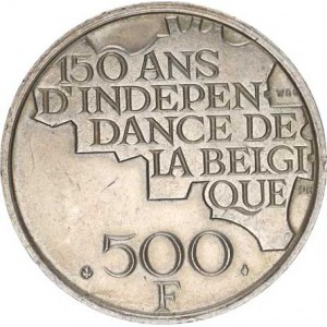 Belgie, Baudouin I. (1951-1993), 500 Francs 1980 - 150. výr. nezávislosti BELGIQUE KM 161a