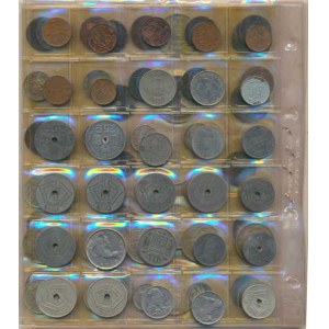Belgie, konvolut, 80 kusů mincí obecný kov +Ag z let 1861-1971 (2 Centimes-100 Fr.)