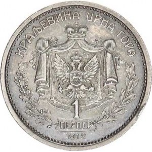 Černá Hora, Nicholas I. (1860-1918), 1 Perper 1912 KM 14, zc. nep. hr.