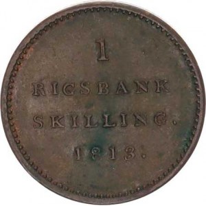 Dánsko, Frederik VI. (1808-1839), 1 Rigsbankskilling 1813 KM 680