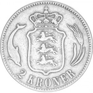 Dánsko, Christian IX.(1863-1906), 2 Kroner 1876 CS KM 798,1