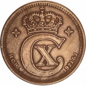 Dánsko, Christian X.(1912-1947), 5 Öre 1921 HCN GJ KM 814.2 R