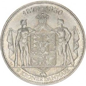 Dánsko, Christian X.(1912-1947), 2 Kroner 1930 N - 60. výr. narození krále KM 829 Ag 800