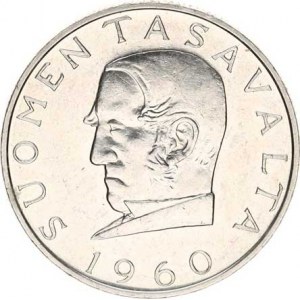 Finsko, 1 000 Markkaa 1960 SJ - 100. výročí KM 43 Ag 875 14,00 g