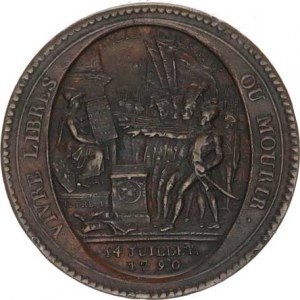 Francie, revoluce (1789-1796), 5 Sol, Monnéron 1792, přísaha vojáků / text a hodnota