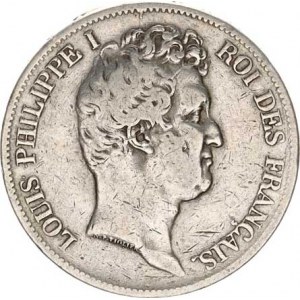 Francie, Louis Philippe (1830-1848), 5 Francs 1831 K - Bordeaux KM 735,7 R 24,742g