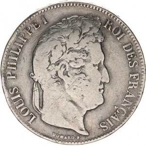 Francie, Louis Philippe (1830-1848), 5 Francs 1836 B KM 749,2