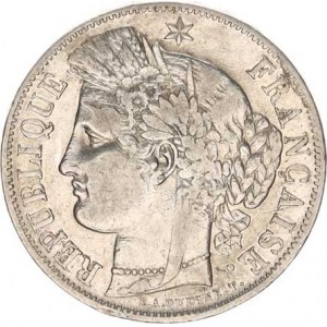 Francie, Druhá republika (1848-1852), 5 Francs 1850 A KM 756,1, úh., rysky