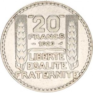 Francie, Třetí republika (1871-1940), 20 Francs 1929 KM 879 Ag 680 19,923g