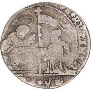 Itálie-Benátky, Carlo Ruzzini (1732-1735), 1/2 Ducato 1732, Lev svatého Marka vlevo / Dóže klečící