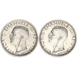 Itálie, Vittorio Emanuele III.(1900-1946), 5 Lire 1927 R, oba typy *FERT* + **FERT** KM 67,1 +67,2