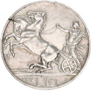 Itálie, Vittorio Emanuele III.(1900-1946), 10 Lire 1927 R KM 68,1, dr. hr.