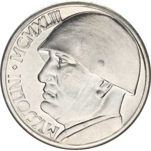 Itálie, Vittorio Emanuele III.(1900-1946), 20 Lire 1928 rok VI. / Av.: MUSSOLINI MCMXLIII, hlava vl