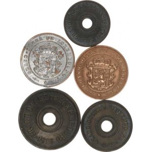 Lucembursko, Marie Adelaide (1912-1919), 5 Centimes 1915; +2 1/2 Cent. 1901(postříbřen a hrana), 19