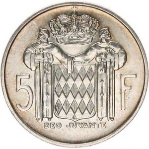 Monako, Rainier III. (1949-), 5 Francs 1966 KM 141 Ag 835 12,00 g