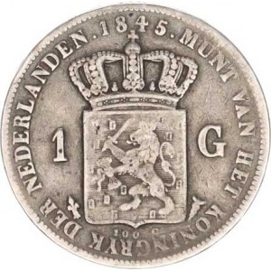 Nizozemí, William II.(1840-1849), 1 Gulden 1845 KM 66