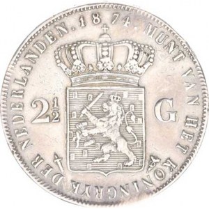 Nizozemí, William III.(1849-1890), 2 1/2 Gulden 1874 KM 82
