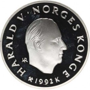 Norsko, Harald V. (1991-), 100 Kroner 1992 K - OH 1994 Lillehammer, skoky na lyžích KM 440