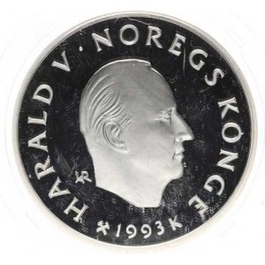 Norsko, Harald V. (1991-), 100 Kroner 1993 K - OH 1994 Lillehammer, krasobruslení KM 449