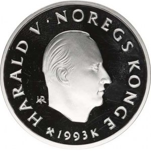 Norsko, Harald V. (1991-), 100 Kroner 1993 K - OH 1994 Lillehammer, slalom KM 450