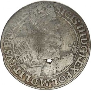 Polsko, Zikmund III. (1587-1632), Ort korunní 1621, Bydgošč-Danilowicz Zag. 297 R, dírka