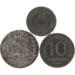 Polsko - království (1916-1918), 5, +10 Fenigów 1917 FF; +20 Fenigów 1918 FF 3 ks