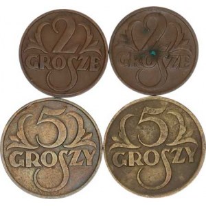 Polsko, (1923-1939), 2 Grosze 1931, 1932; +5 Groszy 1923, 1931 4 ks