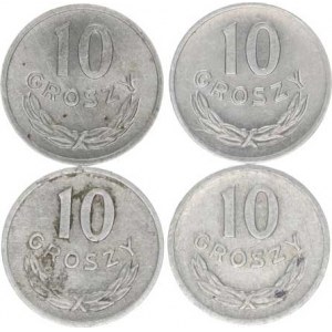 Polsko, (1952-1990), 10 Groszy 1962, 1961, 1963, 1965 4 ks