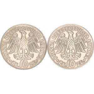 Polsko, (1952-1990), 10 Zlotych 1964 - Kazimír Velký, oba typy Par. 226, 227 2