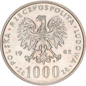 Polsko, (1952-1990), 1 000 Zlotych 1982 - papež Jan Pawel II. Y. 144