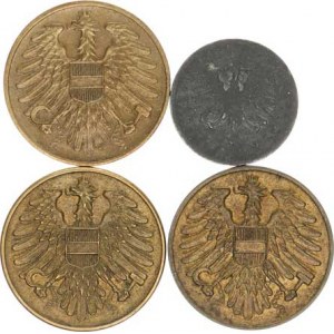Rakousko, 20 Groschen 1950, 1951, 1954; +1 Groschen 1947(-1/2) 4 ks
