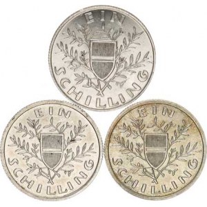 Rakousko, 1 Schilling 1924, 1925, 1926 3 ks