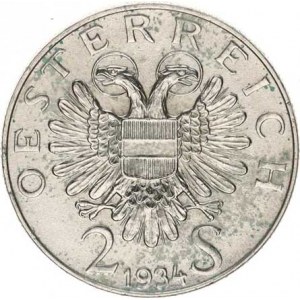 Rakousko, 2 Schilling 1934 - Dollfus KM 2852