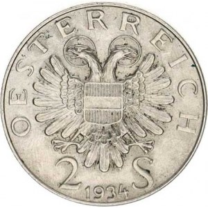 Rakousko, 2 Schilling 1934 - Dollfus KM 2852