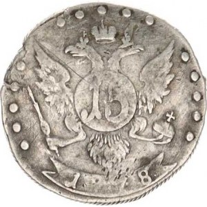 Rusko, Kateřina II. (1762-1796), 15 Kopějka 1778 SPB - typ BCEPOC Cr. 62b 2,985 g R